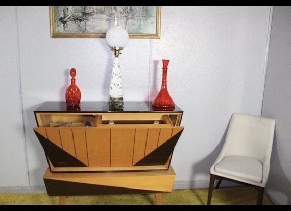 Mid Century Modern German Wood Console High End Hi-fi Kuba
