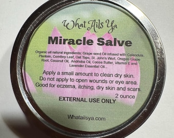 Miracle  Herbal Salve: Calendula, Comfrey, Lavender - 2 Oz