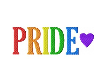 Pride Heart Machine Embroidery Design, LGBT Community diversity rainbow colors design, Gay Pride Heart Embroidery