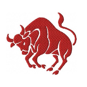 Wzór haftu maszynowego Byk, Wzór haftu znaku zodiaku Byk, Wzór zodiaku Byk, Wzór Byka, Wzór Wołu