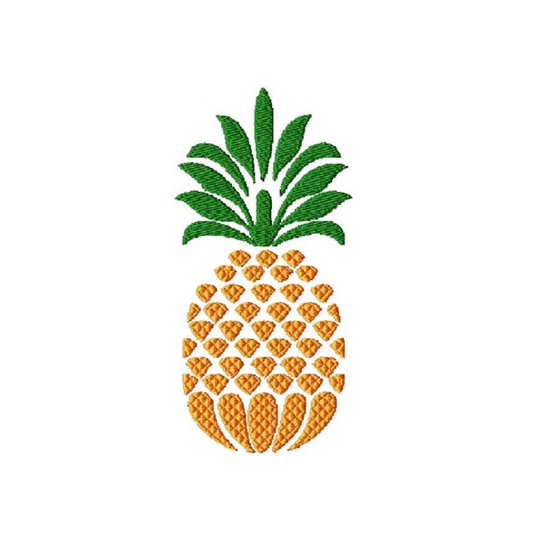 Pineapple Machine Embroidery Design Exotic Fruit Design Fruit Embroidery Motif Ananas Pattern Tropical Fruits Embroidery File in 4 Sizes