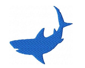 Mini haai silhouet borduurontwerp, Ocean Sea Life (digitale download)