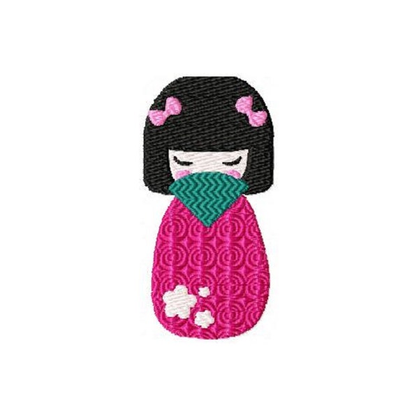 Kokeshi Doll Machine Embroidery Design Japanese Traditional Doll Pattern Kokeshi Embroidery