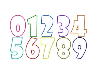 Numbers Applique Machine Embroidery Design Birthday Age Applique Big Numbers Applique Design, Kids Applique, 1 Birthday Applique