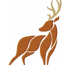 Deer Machine Embroidery Design Standing Reindeer Design Deer Antlers Design Christmas Deer Pattern