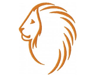 Lion Head Silhouette Machine Embroidery Design, Lion Fill Stitch Design, Big Lion Embroidery, African Safari Animal in 4 Sizes