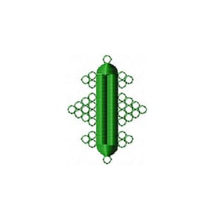 Buttonhole Green Machine Embroidery Design Decorative Buttonhole Pattern for shirts or blouses 30 mm