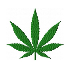 Hemp Leaf Machine Embroidery Design Marijuana leaf pattern Leaf embroidery for T Shirt Cannabis Weed plant Canvas bags pattern 5 Sizes