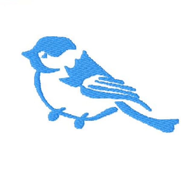 Bird Silhouette Machine Embroidery Design Easy Mini Bird Design Tit Chickadee Sparrow Birds Pattern in 3 Sizes