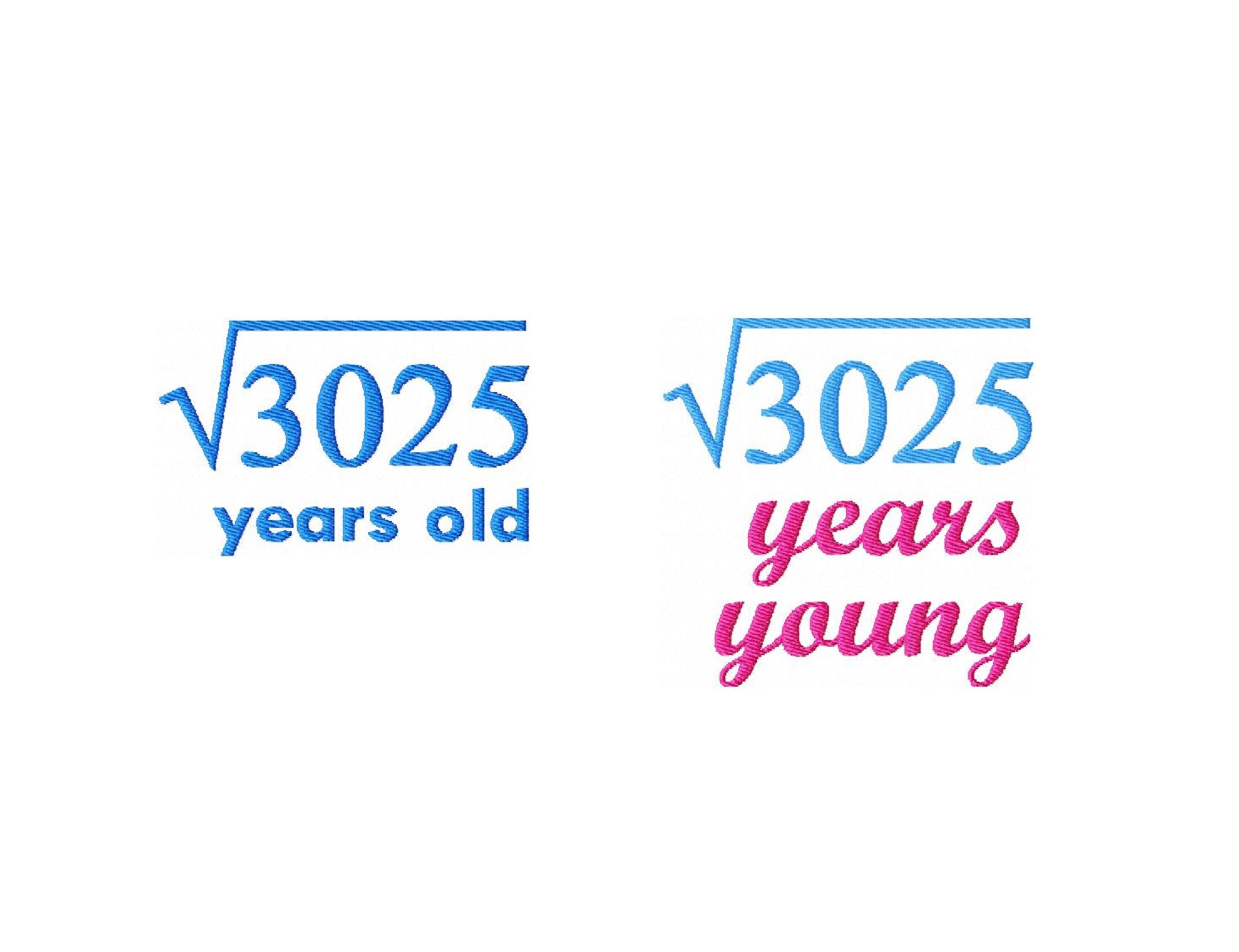 55th Birthday Machine Embroidery Design Square Root 3025 Etsy UK