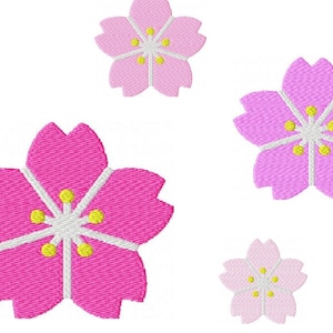 Cherry Blossom Embroidery Design Sakura Embroidery Floral Design Spring Botanical Embroidery, Oriental Kanji Design, Hanami Season Gift
