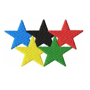 Sport Stars Machine Embroidery Design Sport Pattern 5 Stars Design Sport Competition Design