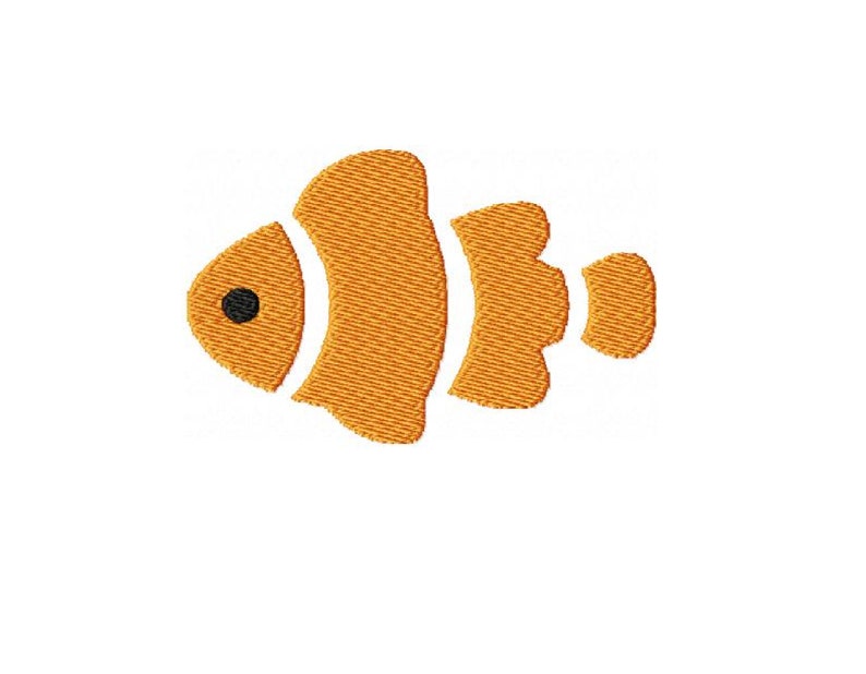 Clown Fish Embroidery Design Fish Embroidery Pattern Tropical Fish Design Sea Life Embroidery Design image 8