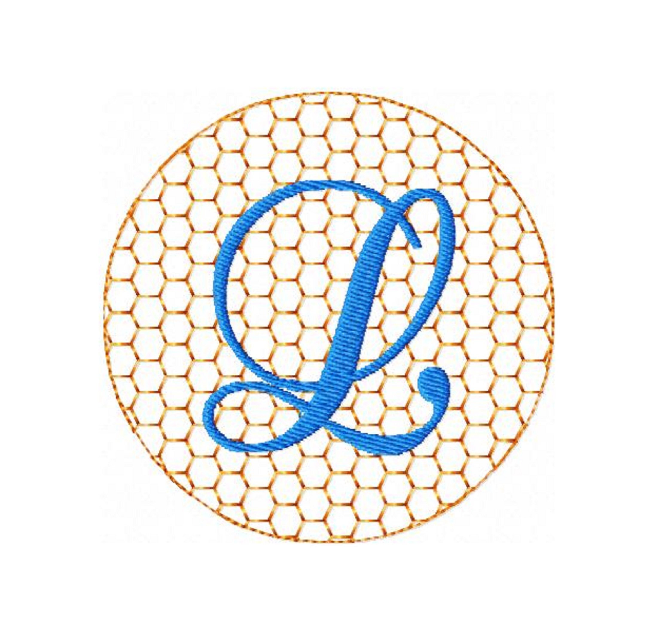 Bee Honeycomb Embroidery Design Beehive Monogram Round Hexagon Frame ...