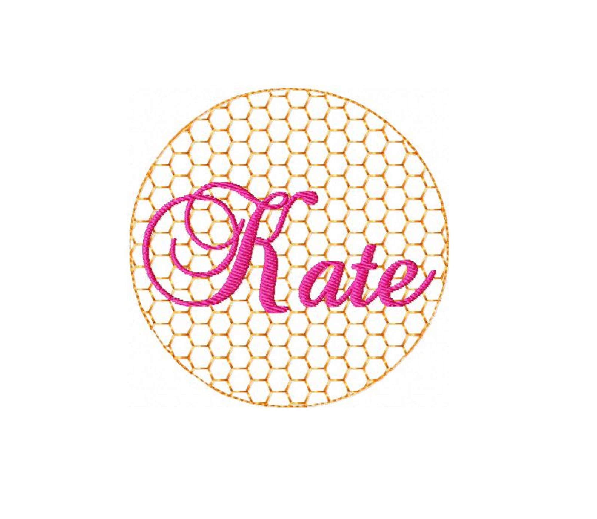 Bee Honeycomb Embroidery Design Beehive Monogram Round Hexagon Frame ...