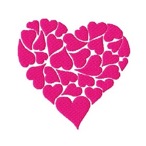 Heart Machine Embroidery Design, Red Heart Pattern, Valentine&#39;s Day Embroidery, Love Heart Design