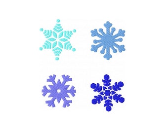 雪の結晶の機械刺繍デザイン クリスマスの雪の結晶 4つの冬の