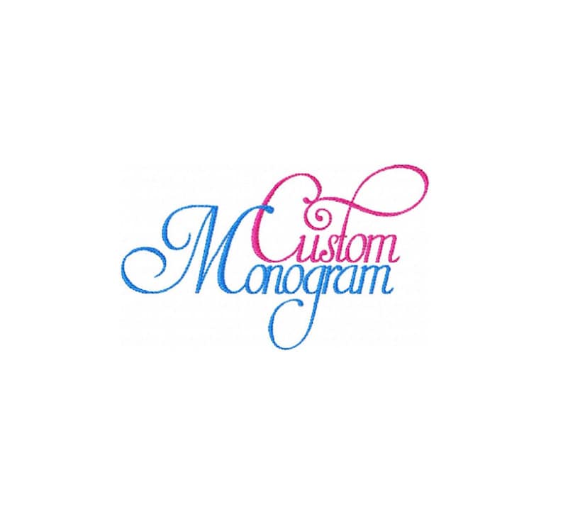 Direct Monogram Custom Monogram Embroidery Design Script Font Name Personalized Wedding ...