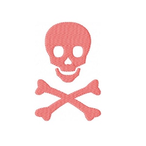 Skull and Bones Machine Embroidery Design Mini Halloween Design Skull Pirate Birthday Party Pattern in 3 Sizes