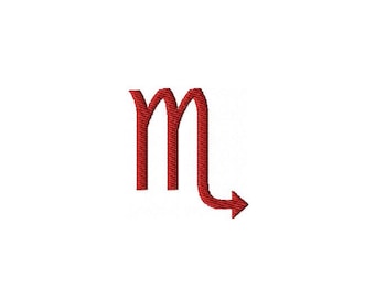 Diseño de bordado del símbolo del zodiaco Escorpio, mini diseño de Escorpio, diseño del signo del zodiaco Escorpio, patrón de bordado astrológico, ideas para regalos de cumpleaños