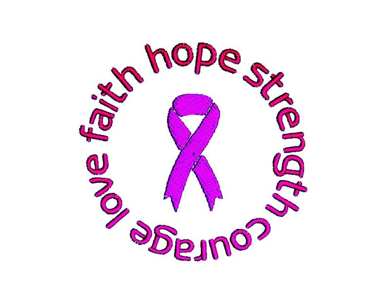 Cancer ribbon embroidery designs set of 4 cancer support  etsy Cancer ribbon embroidery designs set of 4 cancer support  etsy