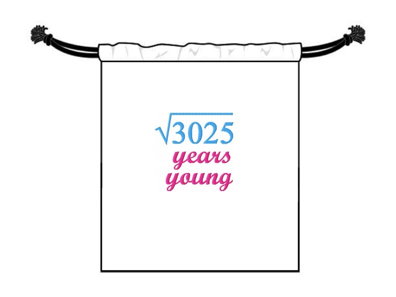 55th Birthday Machine Embroidery Design Square Root 3025 Etsy UK