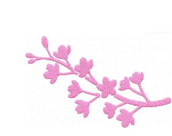 Sakura Branch Silhouette Machine Embroidery Design Cherry Blossom Embroidery Spring Flower Design Hanami Season Pattern