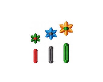 Buttonhole Flower Machine Embroidery Design Decorative Floral Buttonhole Pattern for Shirts Quick and easy decorative motif in 3 Sizes
