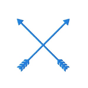 May include: Two blue arrows pointing in opposite directions, crossed in the middle, forming an 'X' shape.