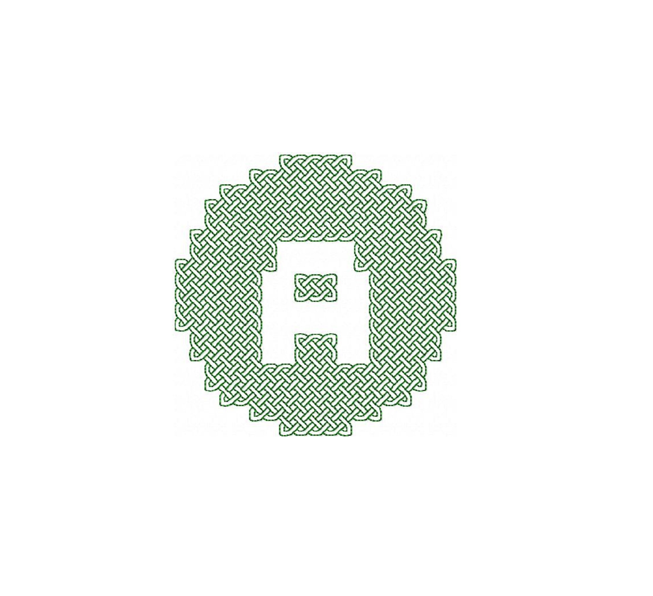 Irish Monogram R Celtic Knot Monogram Letter Machine Embroidery Design Celtic Uppercase ...