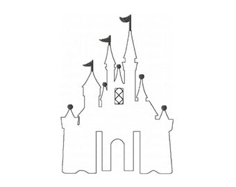 Princess Castle Machine Embroidery Design Princess Tower Pattern Fairytale Castle Motif