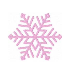 以下が含まれることがあります： 中央に6つのポイントを持つ星があるピンクの雪の結晶のデザイン