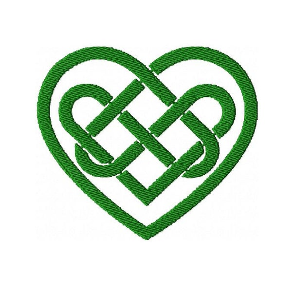 Celtic Knot Heart Embroidery Design Irish Pattern Love Knot Embroidery, Celtic Knot Heart Design