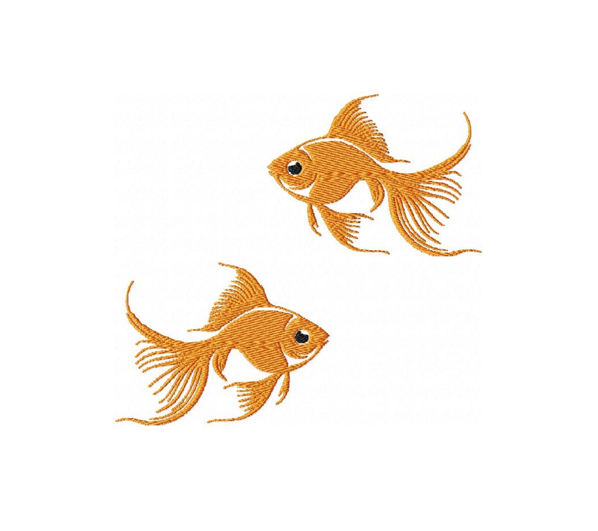 Goldfish Machine Embroidery Design Fish Silhouette Design Gold Fish ...