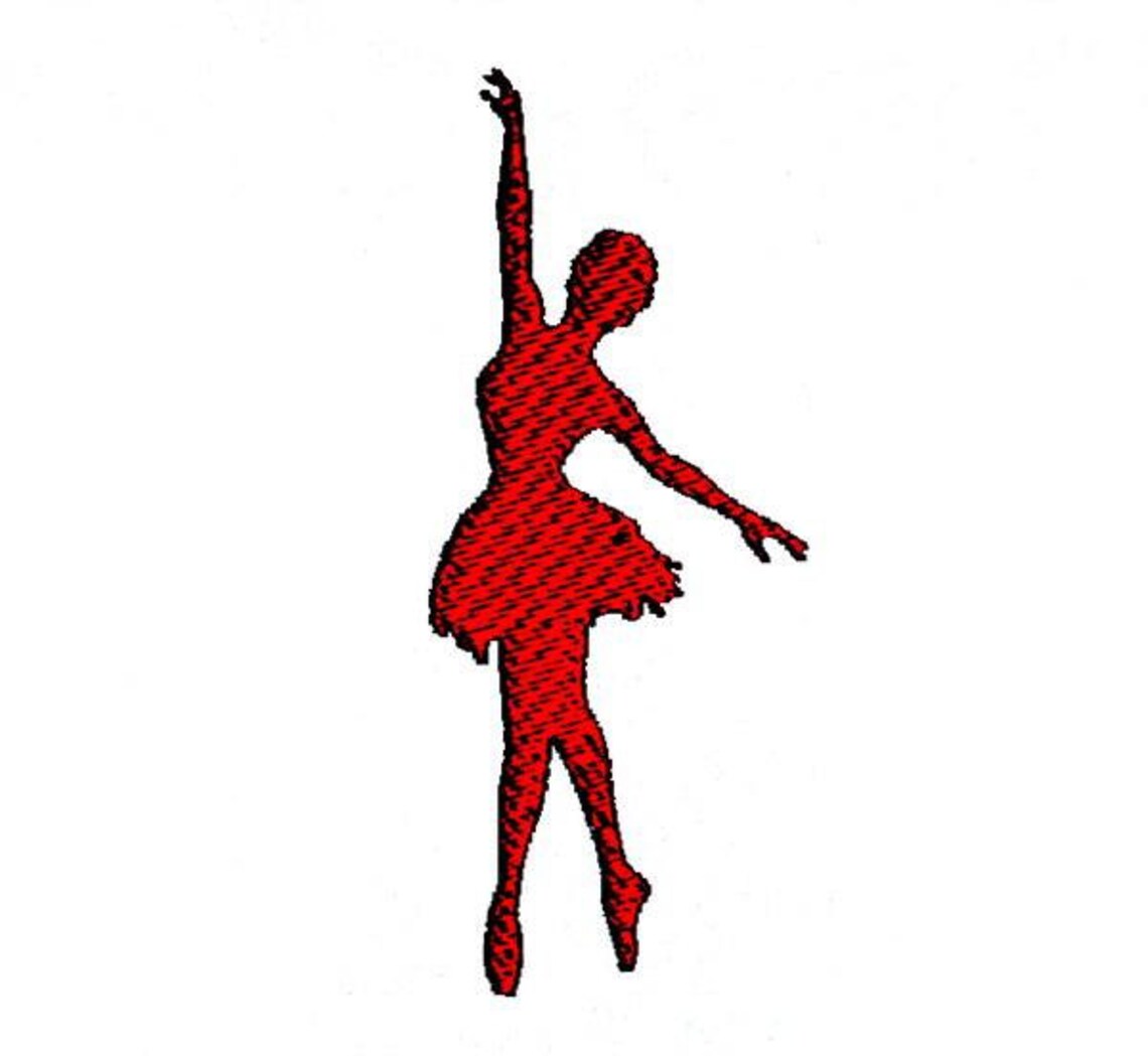 Ballerina Silhouette Embroidery Design Ballerina Design Etsy