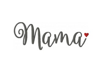 Disegno per ricamo a macchina Mama, carattere Mama Heart Fancy Script, modello per la festa della mamma, idea regalo per la mamma, nuovo design per maglietta Mama, telaio 5 x 7