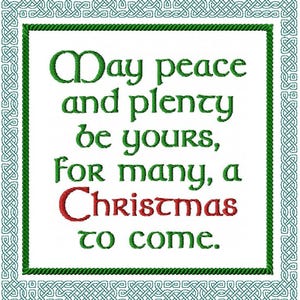 Christmas Blessing Machine Embroidery Design Irish Blessing Pattern Irish Greeting Celtic Font Frame Design Housewarming Christmas Gift