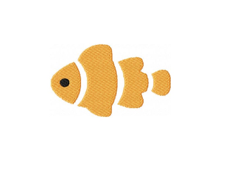 Clown Fish Embroidery Design Fish Embroidery Pattern Tropical Fish Design Sea Life Embroidery Design image 4