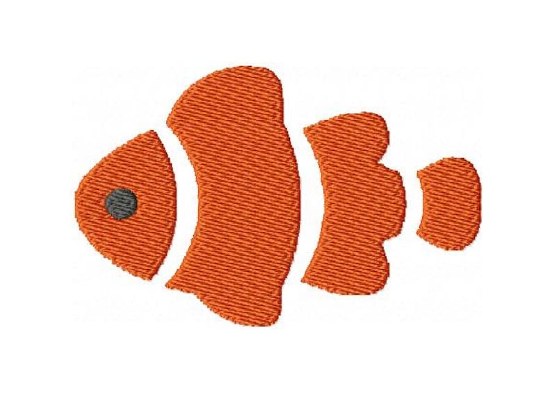 Clown Fish Embroidery Design Fish Embroidery Pattern Tropical Fish Design Sea Life Embroidery Design image 10