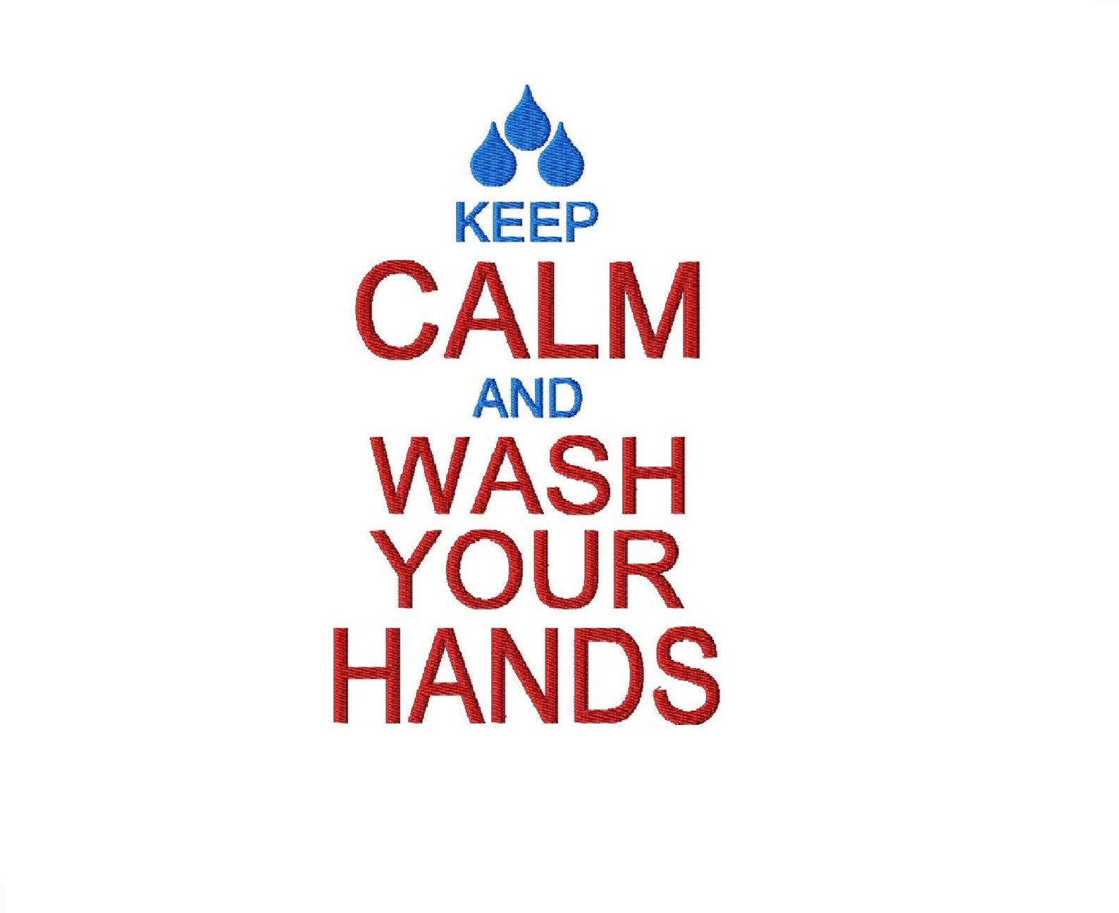 Keep Calm and Wash Your Hands Embroidery Design Public Health Etsy