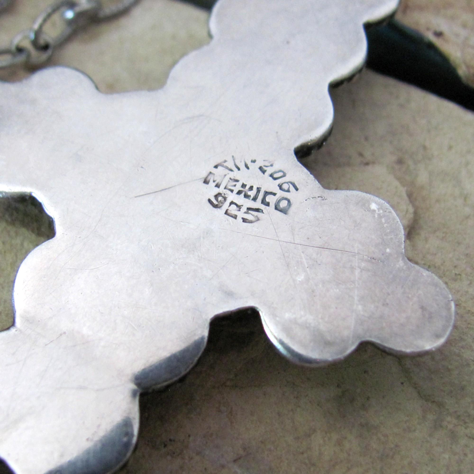 Large MATL Style Vintage Cross Necklace, 925 Sterling Silver Mexico ...