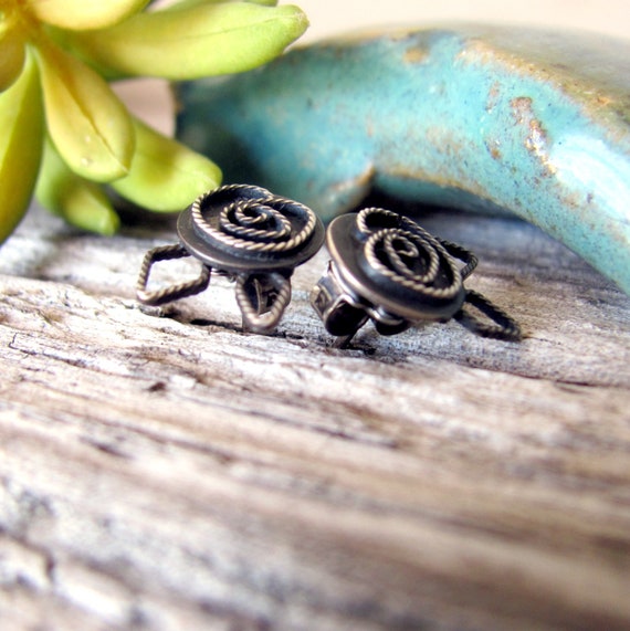 Wild rose earrings, vintage western artisan 925 s… - image 5