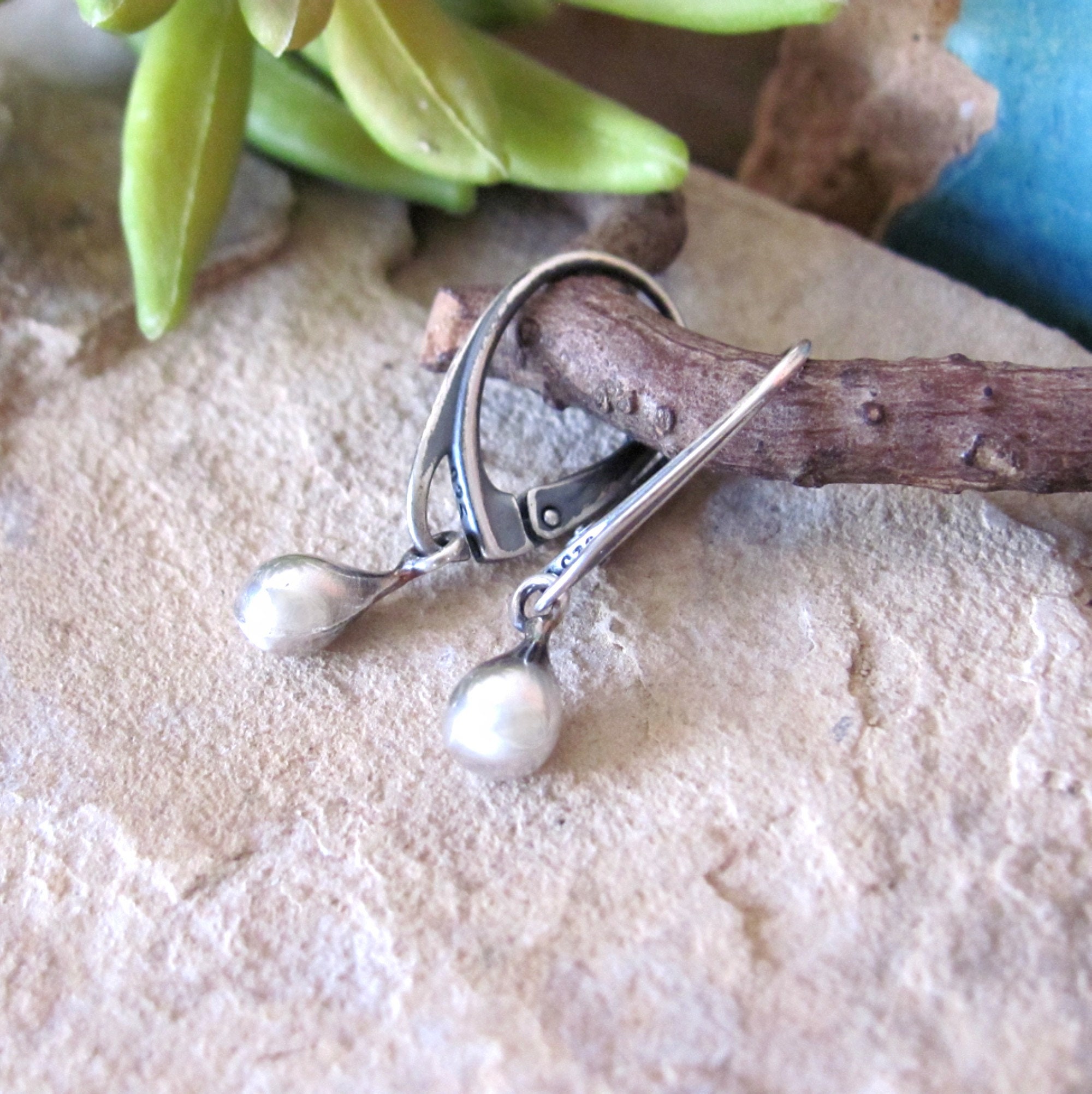 ピアス Rain Drop Earrings Rain Drop Teardrop Earrings, 925 Sterling Minimalist, on