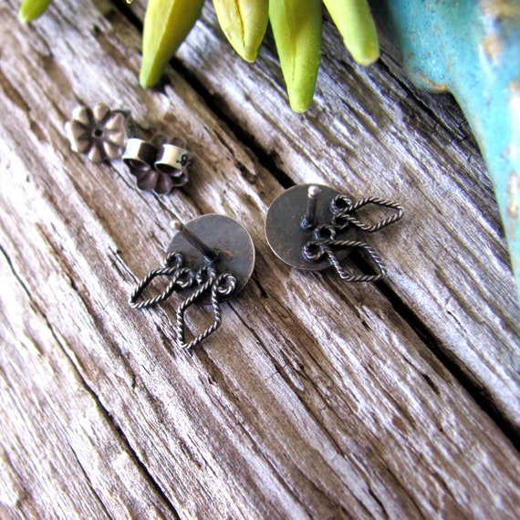 Wild rose earrings, vintage western artisan 925 s… - image 6