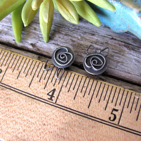 Wild rose earrings, vintage western artisan 925 s… - image 8