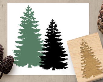 Pine tree stamp | Etsy