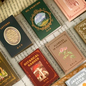 50p Mini Vellum Paper Pack - Junk Journal Collage Kit - Book Style Paper Ephemera Pad, Journaling, Scrapbooking or Diary Supplies