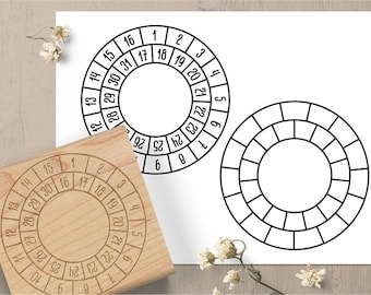 Round Habit Tracker Stamp - 31 Day Calendar Planner Stamp