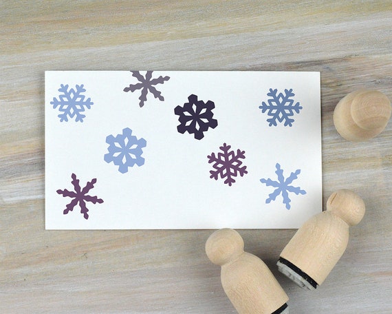 Tiny Snowflake Stamp Set, Snow Crystal Stamp, Winter Stamps, Ice Crystal  Stamp, Snow Rubber Stamp, DIY Gift Wrap, Christmas Card Making 091 