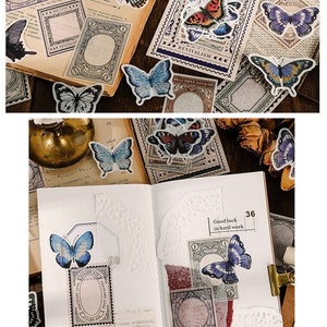 Junk Journal Washi Stickers, Butterfly, Moon, Floral Stickers for Planners, Art Journals, and Travel Notebooks image 6